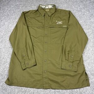 GameGuard Shirt Mens Large Green Hunting Fishing Vented  Outdoor Logo